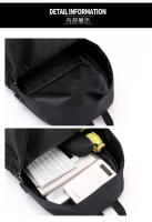Mochila casual de color sólido, mochila de viaje con carga USB de gran capacidad, bolso universitario - details 8