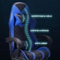 Silla Gaming Silla de Oficina Silla Giratoria Silla de Ordenador Silla de Tareas Silla de Escritorio Silla Ergonómica Silla de Carreras Silla de Cuero Silla PC Gaming (Rojo, con reposapiés) - details 38