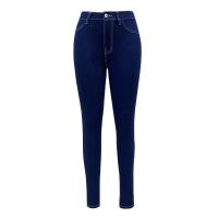 Vaqueros azules de cintura alta y corte ajustado para mujer - details 1