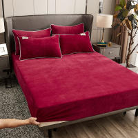 Sábana Ajustable de Coral Caliente para Invierno WOSTAR con Forro de Terciopelo para Cama Individual y Doble Protector de Colchón Cubierta de Tela 150 180 Lavado en Máquina Estilo Moderno - details 2