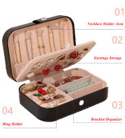 Caja organizadora de joyas de PU, organizador de anillos de viaje, soporte para collar, caja de exhibición de Joyas, bolsa contenedor de joyería de regalo - details 5