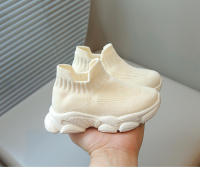 Zapatos informales para niños y niñas, zapatillas de calcetín de tela elástica sin cordones, transpirables, a la moda, 21-30, otoño, 2024 - details 4