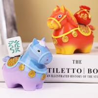 Adornos de caballo del zodiaco Kawaii, estatua de caballo de dibujos animados de resina giratoria hecha a mano, mascota del caballo, año del caballo - details 7