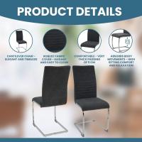 Silla Cantilever Juego de 4 Sillas Gris, SGS probado - details 3