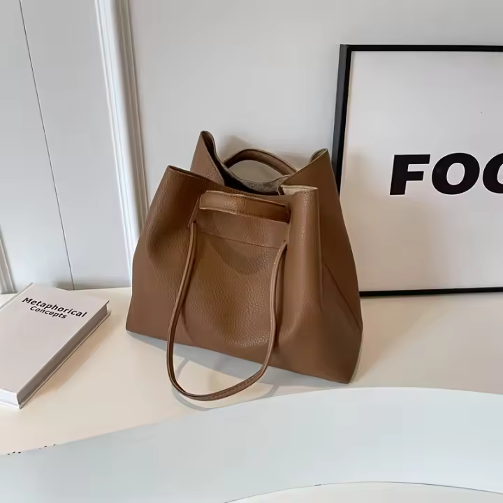 Bolso de mano elegante de gran capacidad para mujer: elegante bolso de hombro y bolso negro, versátil para el trabajo y el uso diario, viajero - 1