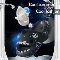 Zapatillas de sandía para hombre y mujer, chanclas planas informales con dibujos animados de tiburón Eva, Chanclas de playa, novedad de verano - details 27