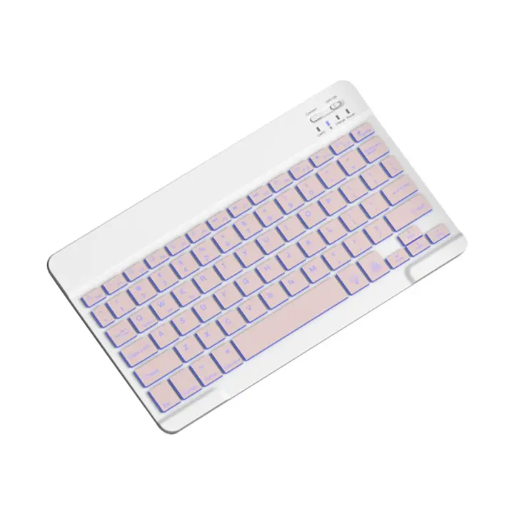 Teclado retroiluminado de 10 pulgadas, Mini teclado silencioso Portátil con Bluetooth para teléfonos móviles, tabletas y portátiles, teclado inalámbrico G - 1