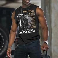 Chaleco con estampado 3D para hombre, camiseta sin mangas con cuello redondo cruzado, Top deportivo diario sin mangas - details 2