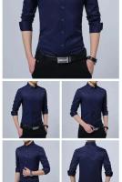 Camisa blanca de manga larga de tres botones para hombre, estilo informal coreano, verano - details 10