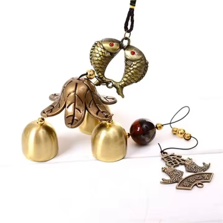 Campana de viento antigua de cobre para patio, jardín, decoración de vida al aire libre, campanas de viento de Metal, regalo, 1 Uds. - 1