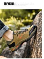 Zapatos de senderismo para hombre, botas de montaña al aire libre, zapatillas de suela gruesa, zapatos de Trekking con cordones a la moda - details 10