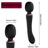 Vibrador de Doble Motor Wand de Silicona de Tamaño Grande Masajeador de Punto G para Pareja - details 10