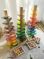 Arcoíris de alta calidad para niños, juguetes educativos con música que suena, montaje de pétalos de madera y bolas de canicas - details 1