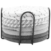 Posavasos absorbentes para bebidas, juego de posavasos tejidos de algodón para decoración del hogar, 8 piezas, 4 colores - details 2