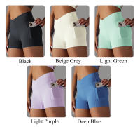 Nessaj-pantalones cortos de yoga para mujer, shorts de cintura cruzada, sensación desnuda, para gimnasio, fitness, a prueba de sentadillas, con paquete - details 0