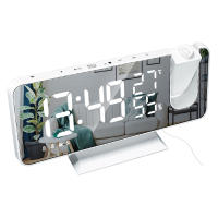 Reloj despertador Digital LED de mesa, relojes electrónicos de escritorio, despertador USB, Radio FM, proyector de tiempo, función de repetición - details 11