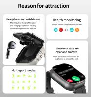 Reloj inteligente con Bluetooth, dos en uno TWS dispositivo de audio, inalámbrico, doble, Nuevo, 2024 - details 2
