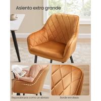 Silla de Comedor de Terciopelo Silla de Cocina con Respaldar Carga Máx. 120 kg Patas de Metal - details 17