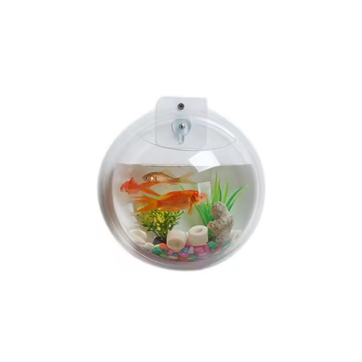 Pecera acrílica montada en la pared, pecera transparente 3D para colgar en la pared, forma de hemisferio, tanque Betta acuático - 1