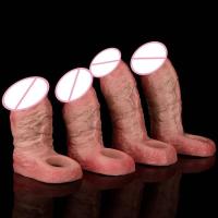 Empaque privado Sexy SXXY Silicona 4 Tamaños Ultra Hueco Dildo Manga para agrandar el pene masculino Funda realista de extremo abierto para hombres - details 13