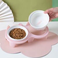 Colorful Cat Bowl Ceramic Cervical Protection Pet Feeding Bowl High Foot Diagonal Double Bowl Water Bowl For Drinking Feeding - details 6