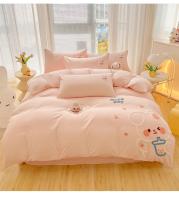 Juego de Ropa de Cama con Diseño de Pato Conejo Oso de Dibujos Animados para Niños Funda de Edredón Cubierta de Cama y Funda de Almohada de Cuatro Piezas - details 12