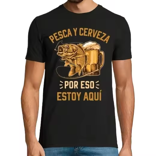 pesca y cerveza pescador deportivo Camisetas CERVEZA,Pack Regalo Camiseta Personalizada - 1