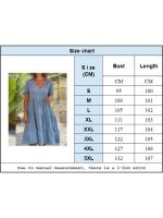 Novedad de verano, ropa fresca y dulce para mujer con cuello en V, vestido informal corto colgante de Color sólido - details 0