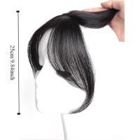 Pelucas con flequillo de parte media, extensión de cabello Invisible con flecos falsos, cabello Natural, postizos con Clip negro - details 0