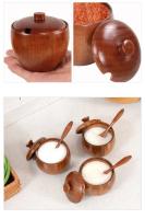Tarro de madera para condimentos, cocina creativa, vintage, sal, azúcar, tarro de condimentos con tapa - details 5