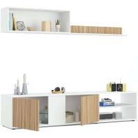Salón TV Reversible Mueble de Televisión Ecco Acabado Blanco Artik y Natur - details 4