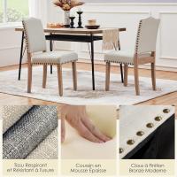 2PCS de Sillas de Comedor de Respaldo Alto, Sillas de Cocina, Patas de Madera Maciza, Diseño Clásico, Reposabrazos - details 2