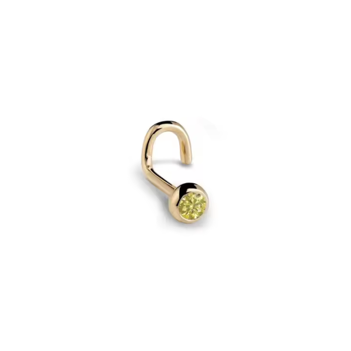 Piercing de acero con gema para la nariz, anillos de oro con tornillo para la nariz, piercing para la nariz, 1,5-3mm, 20g, 1 ud. - 1