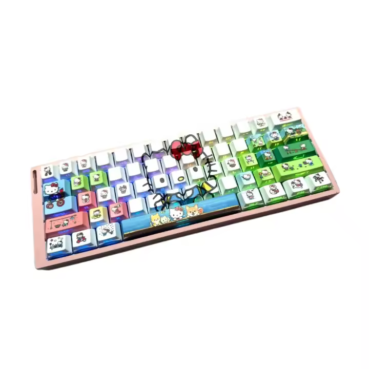 Hellokitty keycap transmisión de luz grabada lateral teclado mecánico de eje magnético adaptado de gatito de alto valor (teclado no incluido) - 1