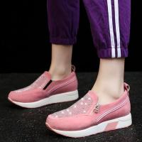 Zapatos de punta redonda plana con cremallera lateral inferior gruesa, zapatos deportivos casuales para mujer, zapatos de talla grande - details 4