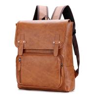 Mochila de Viaje de Ocio para Hombres Resistente al Desgaste, Patrón de Splice, Forro de Dacron, Exterior de Cuero - details 2