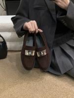 Mocasines perezosos con bloqueo de metal de un pedal, nuevos zapatos de cuero pequeños con plataforma de cabeza redonda de estilo británico - details 21