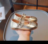 Zapatos de cuero para niños, calzado informal de Color sólido dorado y plateado, a la moda, para primavera y otoño - details 9