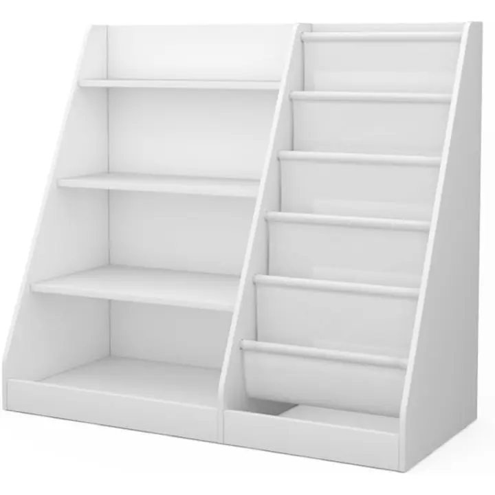Estantería Infantil Conny, Blanco, 90 x 80.5 cm con estantes grandes - 1