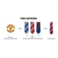Corbata de hombre con estampado de animales pequeños de punto rojo y azul, corbata personalizada - details 3