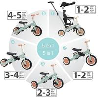 Triciclo de bebé evolutivo, 5 en 1, triciclo infantil de 9 meses hasta 25 kg