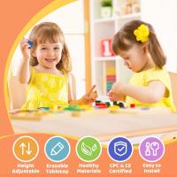 Juego de Mesa y 2 sillas para niños, Altura Ajustable, Juego de Mesa y Silla para niños de 3 a 8 años, fácil de Limpiar, Aprobado por CPC y CE (Juego de 3 Piezas), Color Azul - details 15