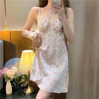 Nueva falda con tirantes camisón floral fino pijamas simples ropa de dormir de verano para mujer falda de mujer verano verano verano - details 2
