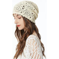 Popular hermosa mujer verano algodón crochet Slouchy Beanie sombrero hecho a mano recorte de punto verano Floral calavera gorra - details 0