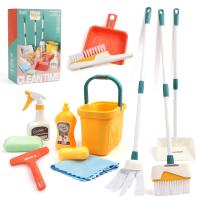 12pcs/set Kids Cleaning Set Housework Supplies Kit with Dustpan Broom Bucket Mop Cleaning Set Play House Toys for Boys & Girls - details 0