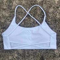 Sujetador deportivo suave para mujer, ropa interior sexy con tirantes finos, espalda cruzada, top hueco, ajustado, gimnasio, yoga, entrenamiento atlético con almohadilla para el pecho - details 12