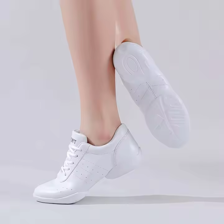 Zapatos blancos para niñas, zapatos de porristas para niñas jóvenes. - 1