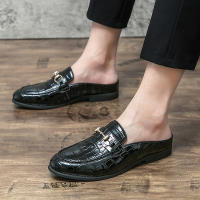 Sandalias con diseño de piedra sintética para hombre, zapatos con hebilla de herradura, tacón versátil, a la moda - details 15