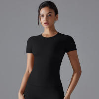 Top deportivo de manga para mujer, ropa de fiestas, corto y Fitness, camisetas de entrenamiento para gimnasio, Top de Yoga Sexy - details 13