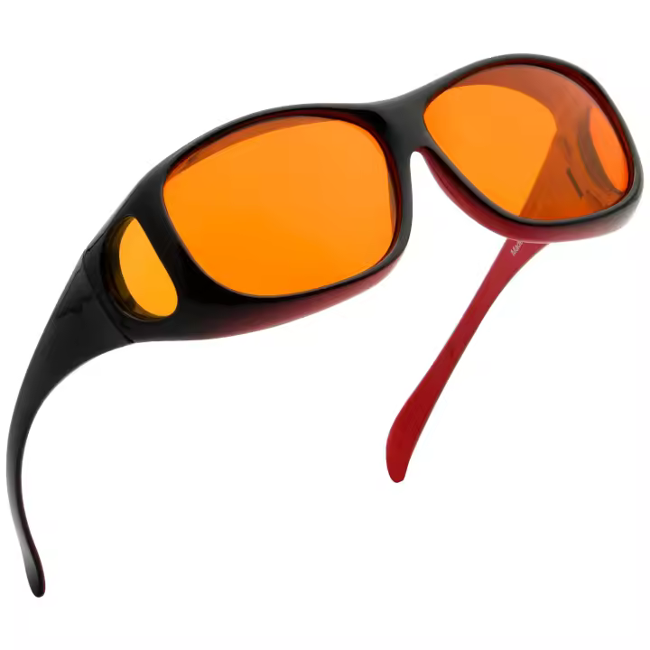 Gafas de Computadora Bloqueo Azul con Enchufe Naranja Marco de Plástico Lente de Plástico y Vidrio - 1